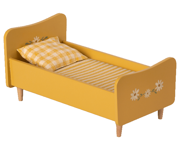 Holz Bett, Mini - Gelb