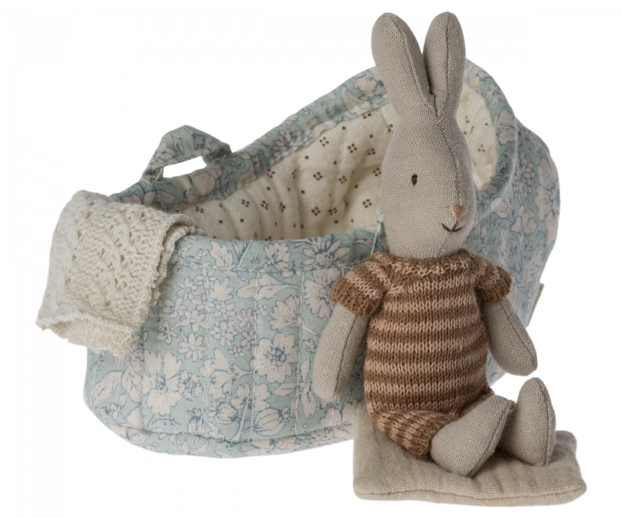 Hase in Tragetasche, Micro - Braun/Dunkles Powder