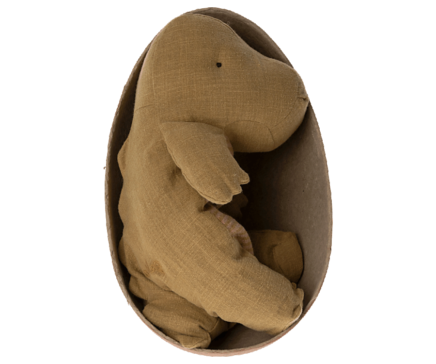Gantosaurus im Ei, Medium - Dunkles Ocker
