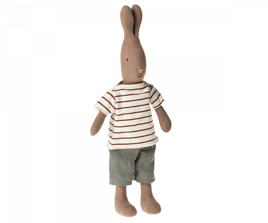 Hase, Größe 2, Braun - Gestreifte Bluse und Hose