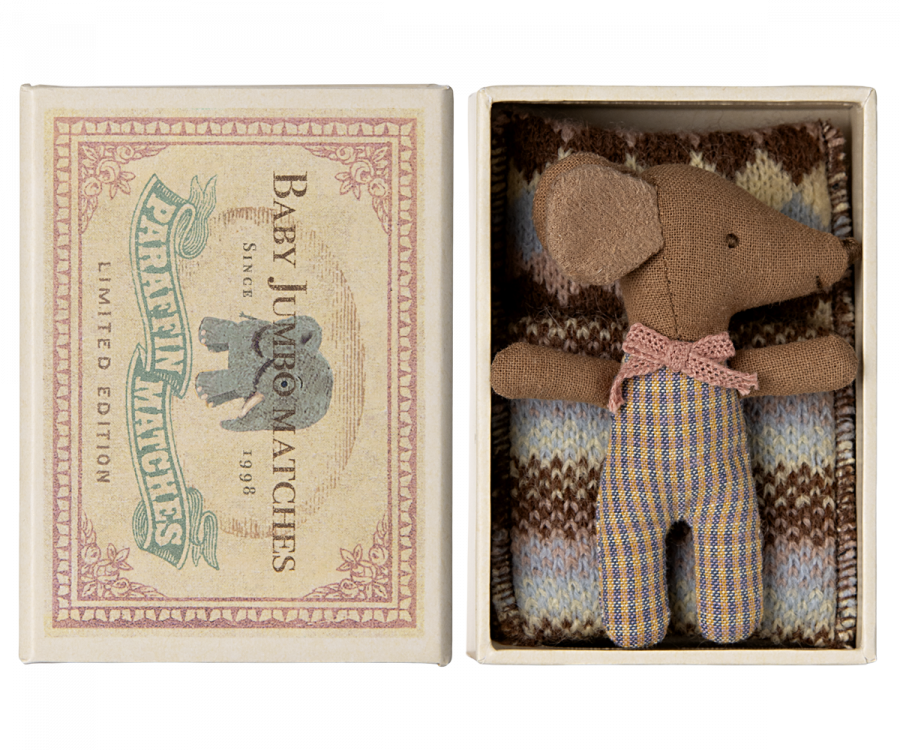 Sleepy wakey baby maus in Streichholzschachtel - Rose
