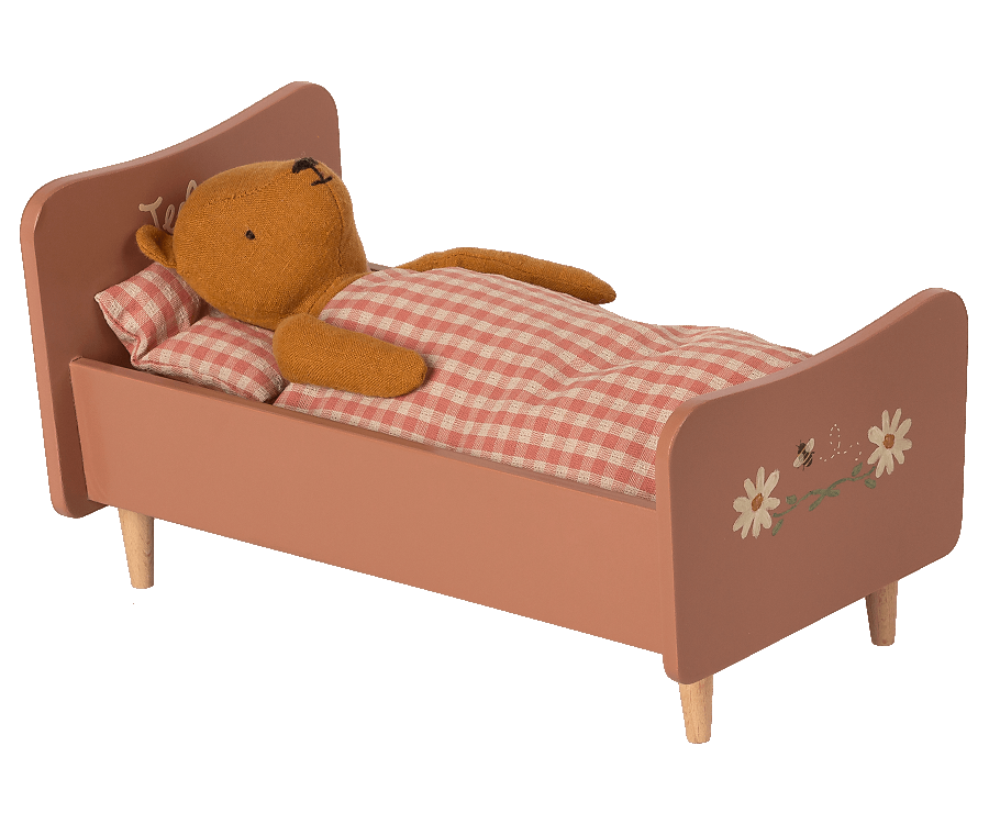 Cama de madera, mamá Teddy - Rosa