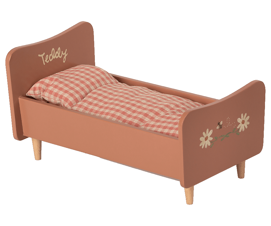 Cama de madera, mamá Teddy - Rosa