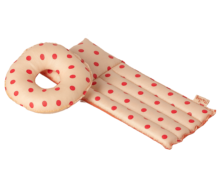 Matelas de plage, Souris - Pois rouges
