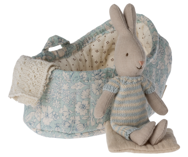 Lapin en couffin, Micro - Menthe/Blanc off white