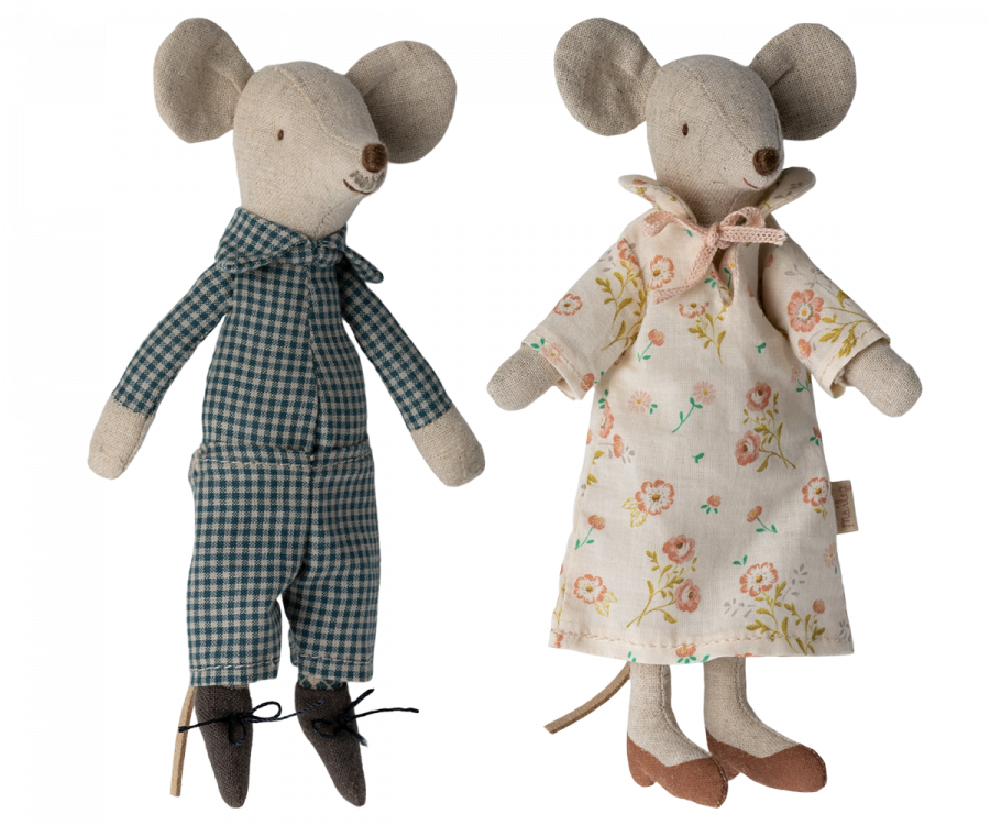 Grand-mère & Grand-père souris et leur boîte à cigares