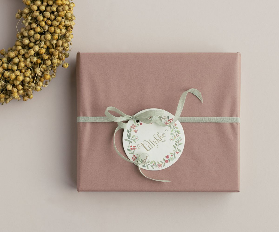 Etichette regalo, Tillykke, 15 pz. - Tondo