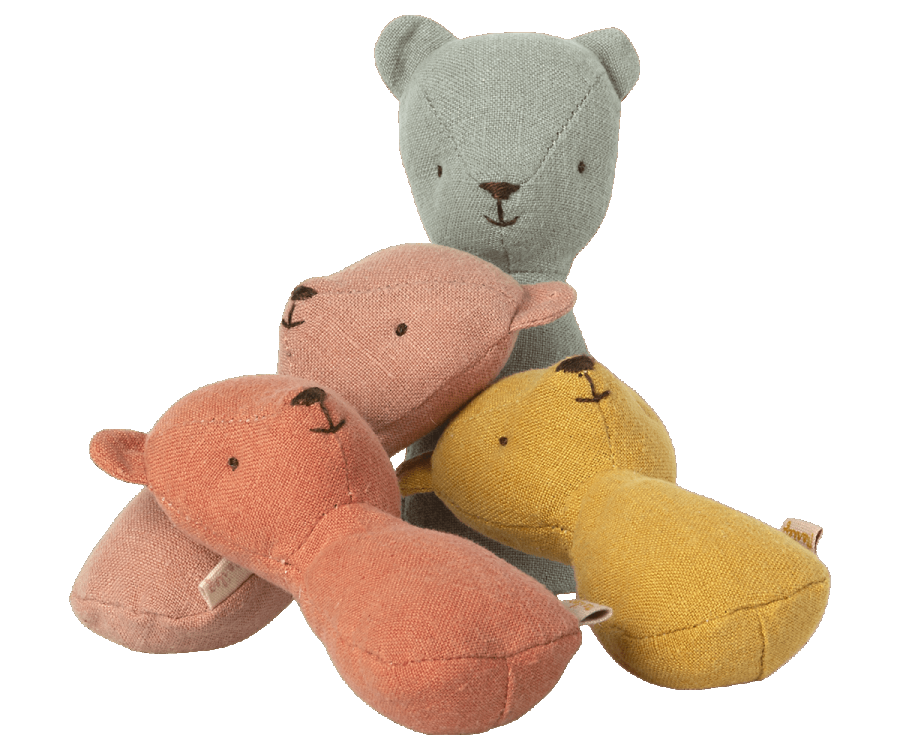 Teddy rattle - Dusty yellow